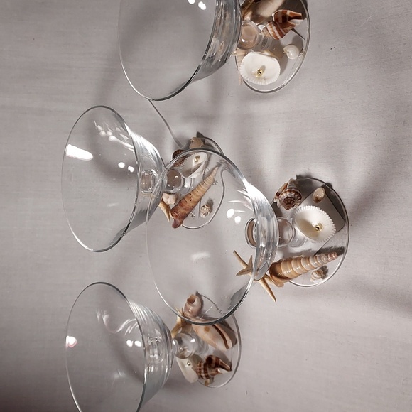 Handmade Shell Art Dessert Glasses Pudding Cups Set of 4 Unique Design - Picture 6 of 8